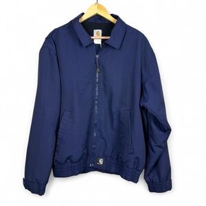 Vintage Carhartt J73 Utility Bomber navy blue nylon flight jacket